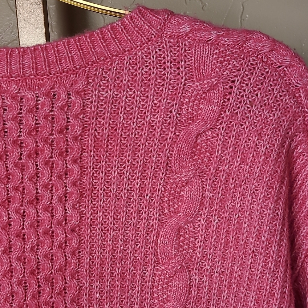 Cabi Vibrant Pink Cable Knit Sweater‎ - Picture 11 of 14